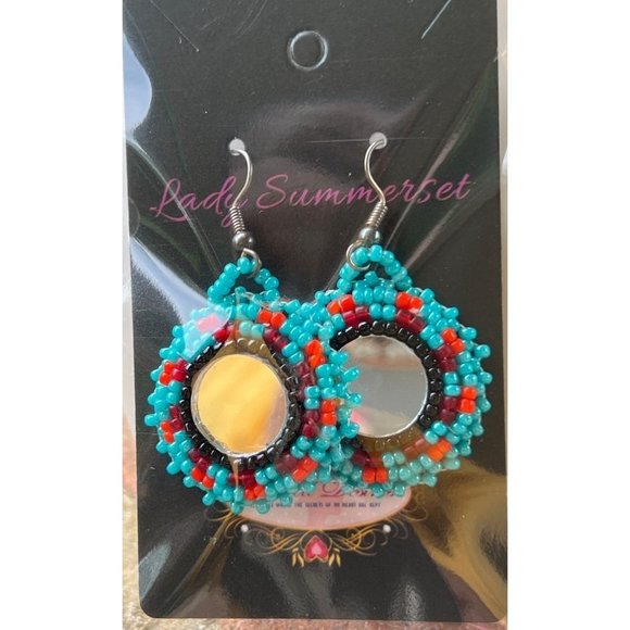 Southwestern Mirror & Bead Earrings - Picture 8 of 8